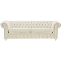 Chesterfield Max 3 Seater Sofa, light beige, Leg colour: white