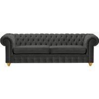 Chesterfield Max 3 Seater Sofa, black, Leg colour: like oak