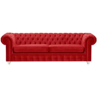 Chesterfield Max 3 Seater Sofa, dark red, Leg colour: white
