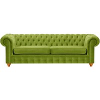 Chesterfield Max 3 Seater Sofa, olive green, Leg colour: aveo