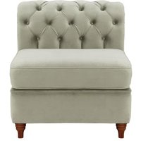 Chesterfield Single Modular Unit (1CP), silver, Leg colour: dark oak