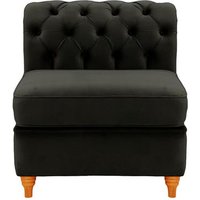 Chesterfield Single Modular Unit (1CP), black, Leg colour: aveo