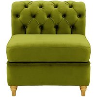 Chesterfield Single Modular Unit (1CP), olive green, Leg colour: like oak