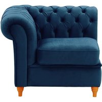 Chesterfield Single LHF Modular Unit (1L), blue, Leg colour: aveo