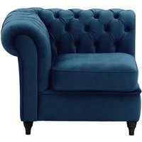 Chesterfield Single LHF Modular Unit (1L), blue, Leg colour: black