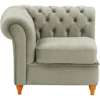 Chesterfield Single LHF Modular Unit (1L), silver, Leg colour: aveo