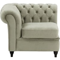 Chesterfield Single LHF Modular Unit (1L), silver, Leg colour: black