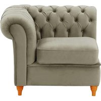 Chesterfield Single LHF Modular Unit (1L), grey, Leg colour: aveo