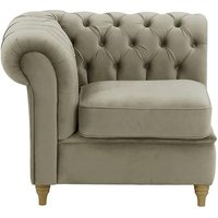 Chesterfield Single LHF Modular Unit (1L), grey, Leg colour: wax black