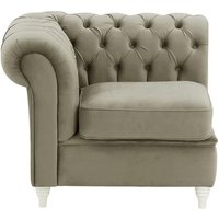 Chesterfield Single LHF Modular Unit (1L), grey, Leg colour: white