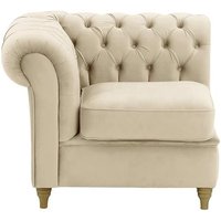 Chesterfield Single LHF Modular Unit (1L), light beige, Leg colour: wax black