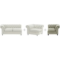 Chesterfield Single RHF Modular Unit (1R), lilac, Leg colour: white