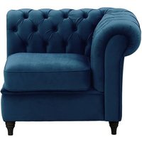Chesterfield Single RHF Modular Unit (1R), blue, Leg colour: black