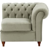 Chesterfield Single RHF Modular Unit (1R), silver, Leg colour: dark oak