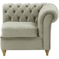 Chesterfield Single RHF Modular Unit (1R), silver, Leg colour: wax black