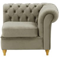 Chesterfield Single RHF Modular Unit (1R), grey, Leg colour: like oak