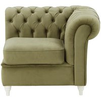 Chesterfield Single RHF Modular Unit (1R), mink, Leg colour: white