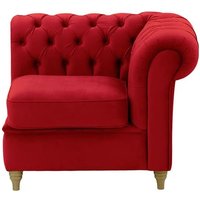 Chesterfield Single RHF Modular Unit (1R), dark red, Leg colour: wax black