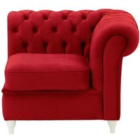 Chesterfield Single RHF Modular Unit (1R), dark red, Leg colour: white