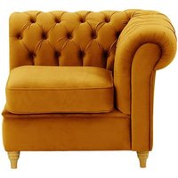Chesterfield Single RHF Modular Unit (1R), mustard, Leg colour: like oak