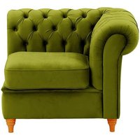 Chesterfield Single RHF Modular Unit (1R), olive green, Leg colour: aveo