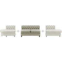 Chesterfield 2 Seater Modular Unit (2CP), graphite, Leg colour: wax black