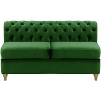 Chesterfield 2 Seater Modular Unit (2CP), dark green, Leg colour: wax black