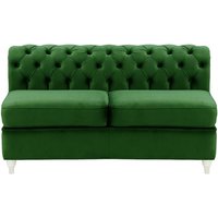 Chesterfield 2 Seater Modular Unit (2CP), dark green, Leg colour: white