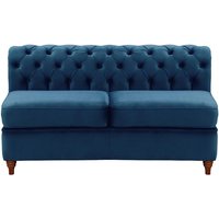 Chesterfield 2 Seater Modular Unit (2CP), blue, Leg colour: dark oak