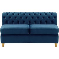 Chesterfield 2 Seater Modular Unit (2CP), blue, Leg colour: like oak