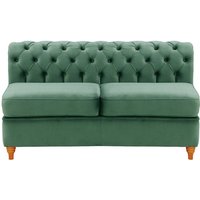 Chesterfield 2 Seater Modular Unit (2CP), dirty blue, Leg colour: aveo