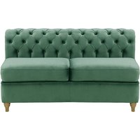 Chesterfield 2 Seater Modular Unit (2CP), dirty blue, Leg colour: wax black