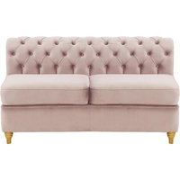 Chesterfield 2 Seater Modular Unit (2CP), lilac, Leg colour: like oak