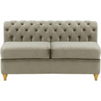 Chesterfield 2 Seater Modular Unit (2CP), grey, Leg colour: like oak