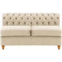 Chesterfield 2 Seater Modular Unit (2CP), light beige, Leg colour: aveo