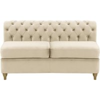 Chesterfield 2 Seater Modular Unit (2CP), light beige, Leg colour: wax black