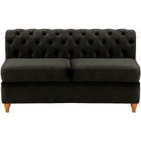 Chesterfield 2 Seater Modular Unit (2CP), black, Leg colour: aveo