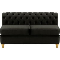 Chesterfield 2 Seater Modular Unit (2CP), black, Leg colour: like oak