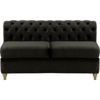 Chesterfield 2 Seater Modular Unit (2CP), black, Leg colour: wax black