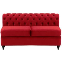Chesterfield 2 Seater Modular Unit (2CP), dark red, Leg colour: black