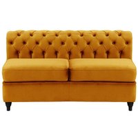 Chesterfield 2 Seater Modular Unit (2CP), mustard, Leg colour: black