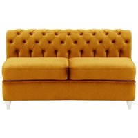 Chesterfield 2 Seater Modular Unit (2CP), mustard, Leg colour: white