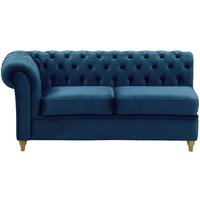 Chesterfield 2 Seater LHF Corner Modular Unit (2L), blue, Leg colour: wax black