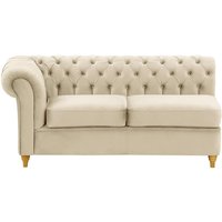 Chesterfield 2 Seater LHF Corner Modular Unit (2L), light beige, Leg colour: like oak