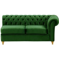Chesterfield 2 Seater RHF Corner Modular Unit (2R), dark green, Leg colour: like oak