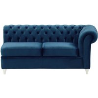 Chesterfield 2 Seater RHF Corner Modular Unit (2R), blue, Leg colour: white