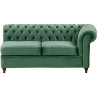 Chesterfield 2 Seater RHF Corner Modular Unit (2R), dirty blue, Leg colour: dark oak