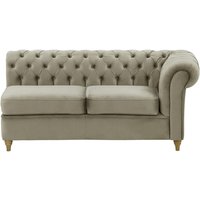Chesterfield 2 Seater RHF Corner Modular Unit (2R), grey, Leg colour: wax black