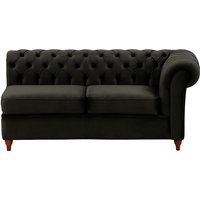 Chesterfield 2 Seater RHF Corner Modular Unit (2R), black, Leg colour: dark oak