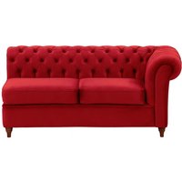 Chesterfield 2 Seater RHF Corner Modular Unit (2R), dark red, Leg colour: dark oak